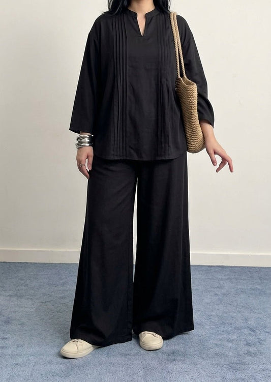 2pc black pleated top set ( pockets included) - Kolari official2pc black pleated top set ( pockets included)2pc black pleated top set ( pockets included)