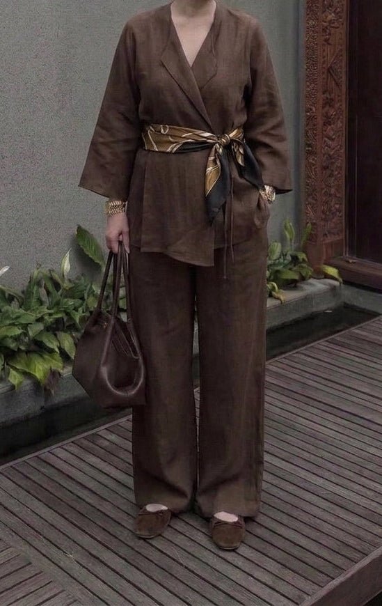 2pc brown tie up coord set🤎 - Kolari official2pc brown tie up coord set🤎2pc brown tie up coord set🤎