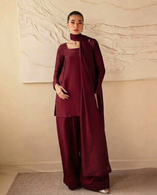 3pc berry maroon set with straight trousers - Kolari official3pc berry maroon set with straight trousers3pc berry maroon set with straight trousers
