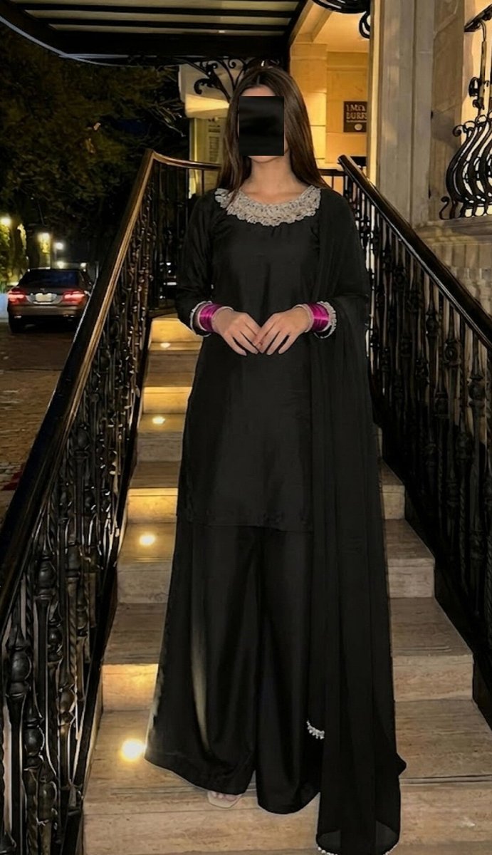 3pc black outfit with silver work - Kolari official3pc black outfit with silver work3pc black outfit with silver work