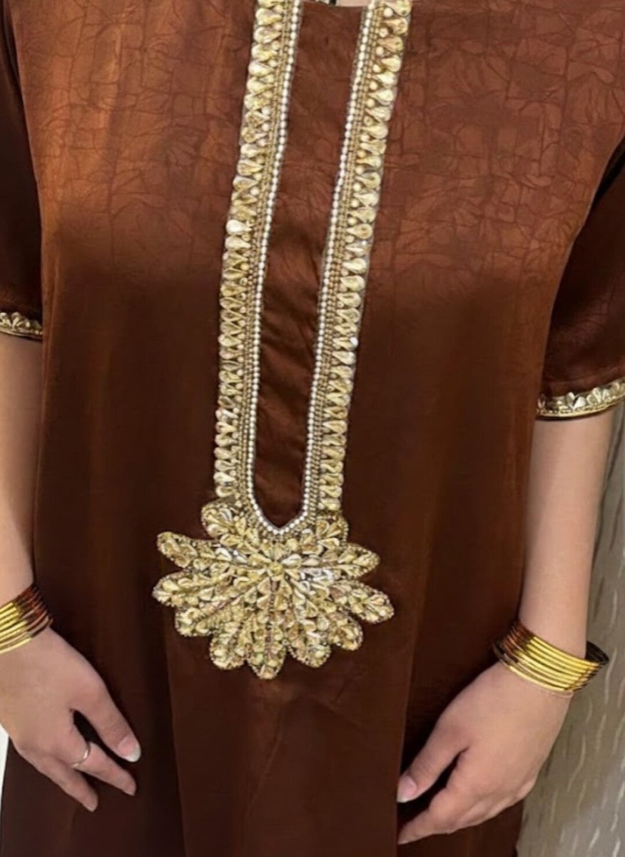 3pc brown zardozi outfit - Kolari official3pc brown zardozi outfit3pc brown zardozi outfit