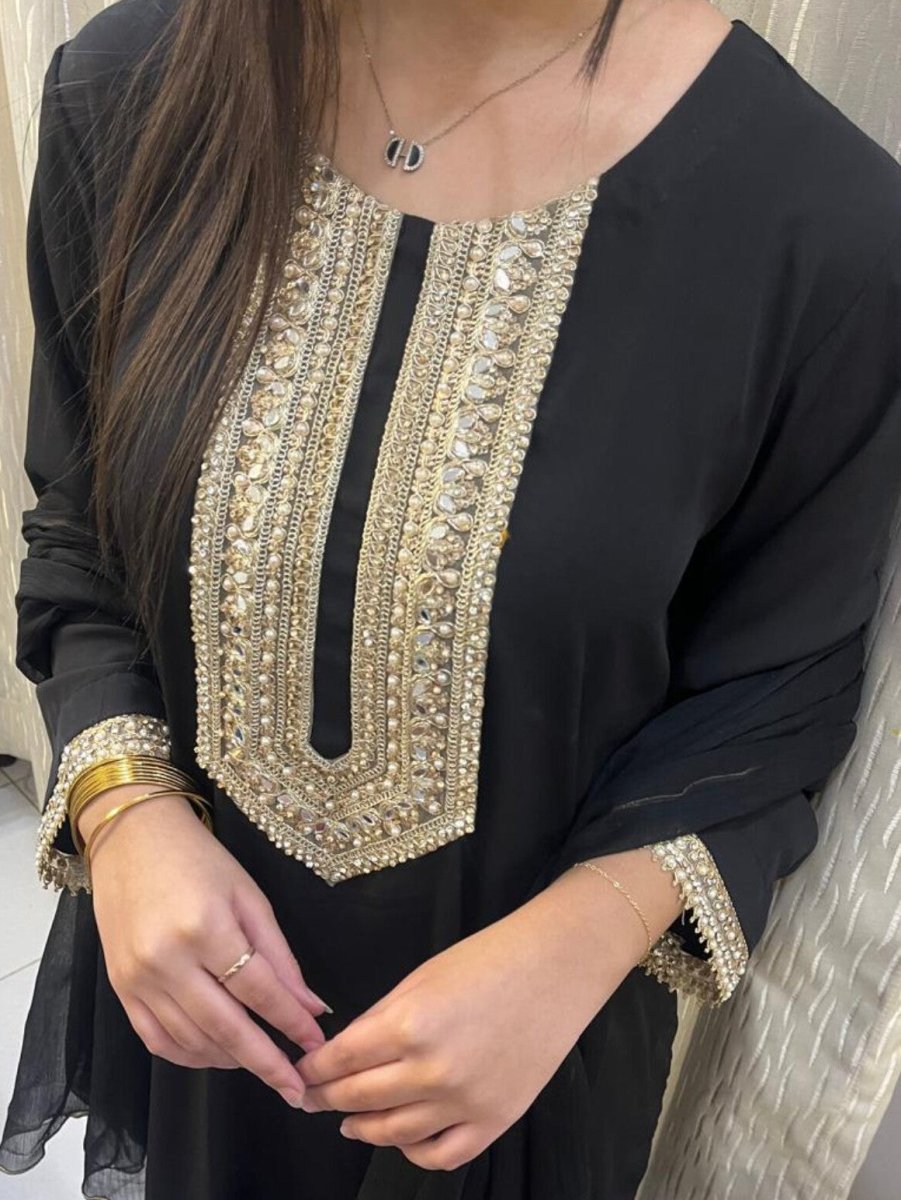 3pc gorgette Qawali outfit - Kolari official3pc gorgette Qawali outfit3pc gorgette Qawali outfit