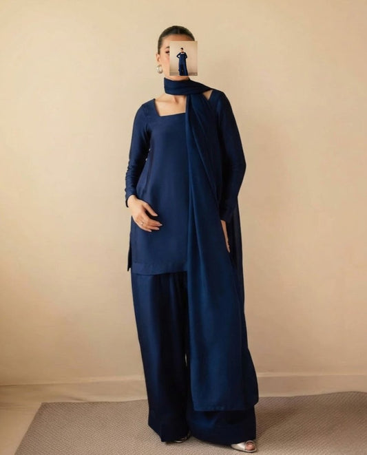 3pc Navy blue and straight trousers set - Kolari official3pc Navy blue and straight trousers set3pc Navy blue and straight trousers set