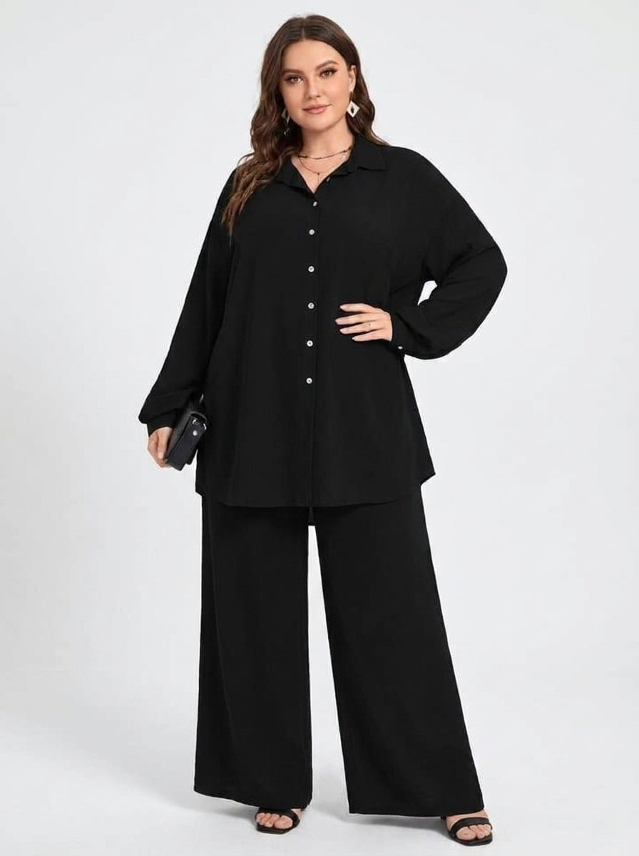 2pc black plain coord set ( pockets included)