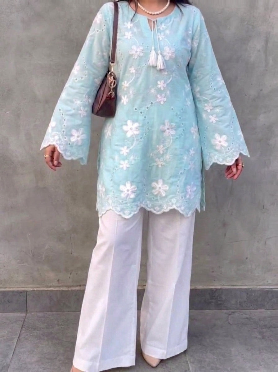 2pc Sky bloom embroidered set