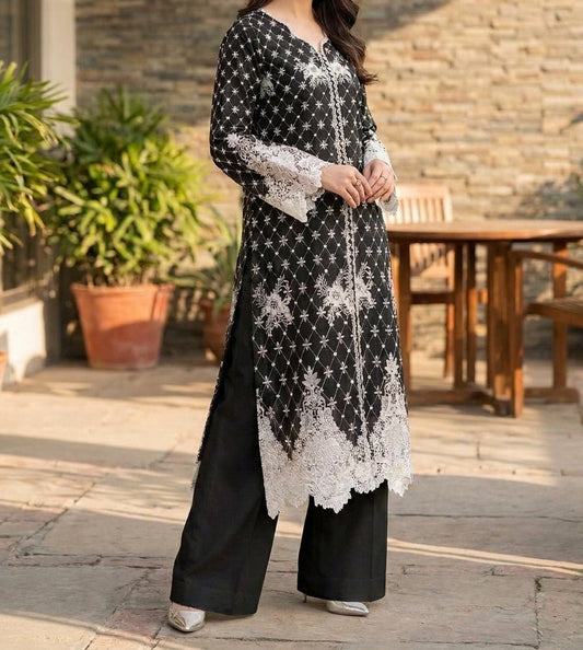 AAYRA Black & white embroidered Luxury lawn set🖤 - Kolari officialAAYRA Black & white embroidered Luxury lawn set🖤AAYRA Black & white embroidered Luxury lawn set🖤
