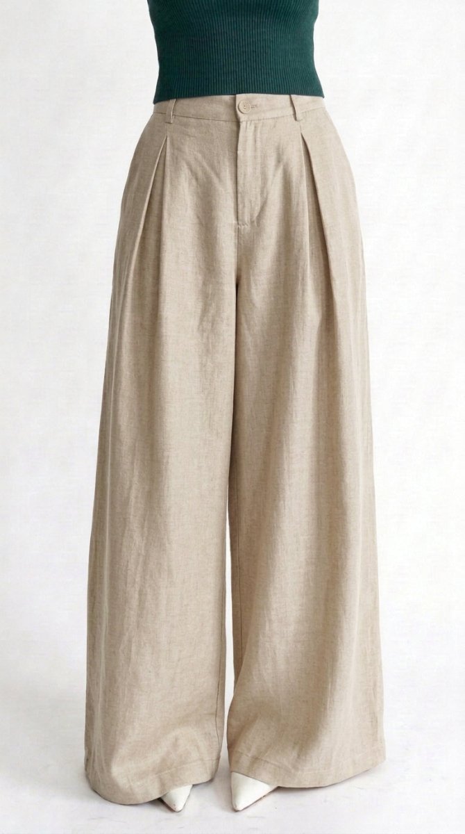 Beige wide leg korean pants - Kolari officialBeige wide leg korean pantsBeige wide leg korean pants