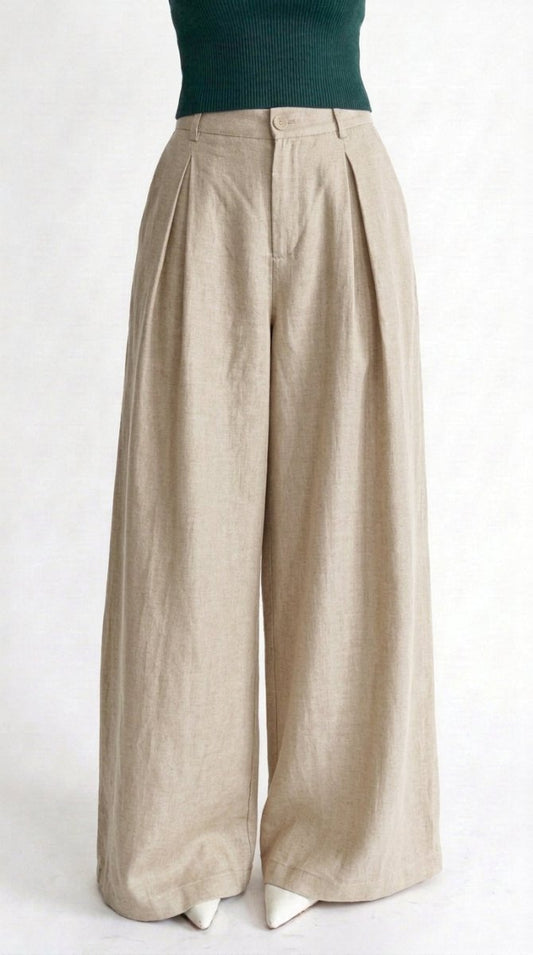Beige wide leg korean pants - Kolari officialBeige wide leg korean pantsBeige wide leg korean pants