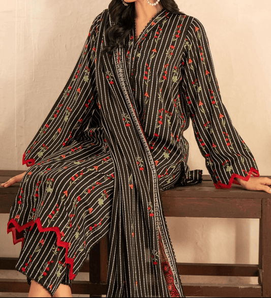 Black stripe Sapphire ( unstitched 3 pc ) - Kolari officialBlack stripe Sapphire ( unstitched 3 pc )Black stripe Sapphire ( unstitched 3 pc )