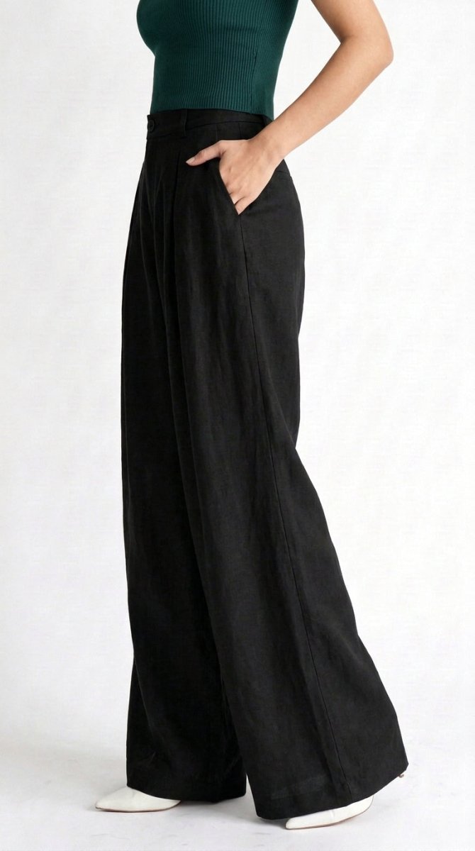 Black wide leg Korean pants - Kolari officialBlack wide leg Korean pantsBlack wide leg Korean pants
