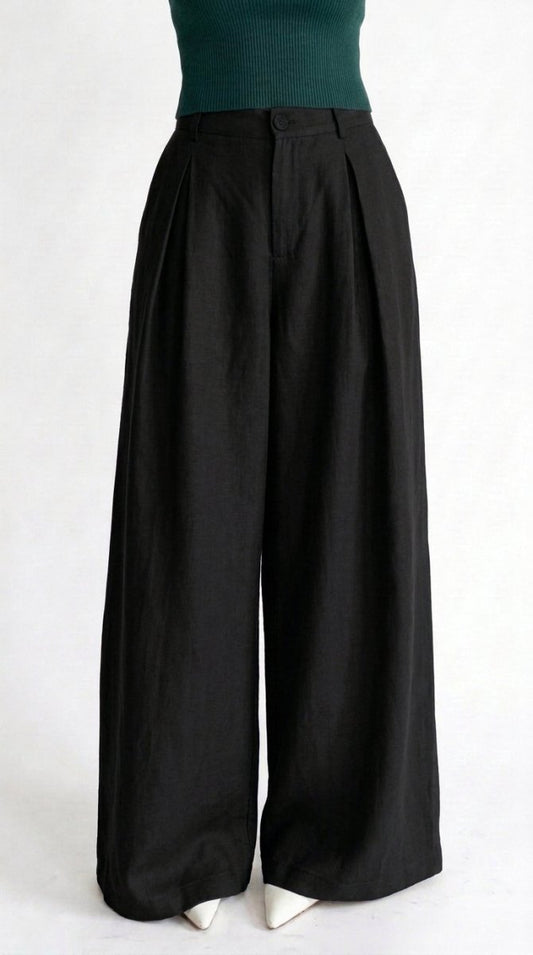 Black wide leg Korean pants - Kolari officialBlack wide leg Korean pantsBlack wide leg Korean pants