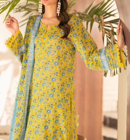 Yellow floral Sapphire ( unstitched 3pc ) - Kolari officialYellow floral Sapphire ( unstitched 3pc )Yellow floral Sapphire ( unstitched 3pc )